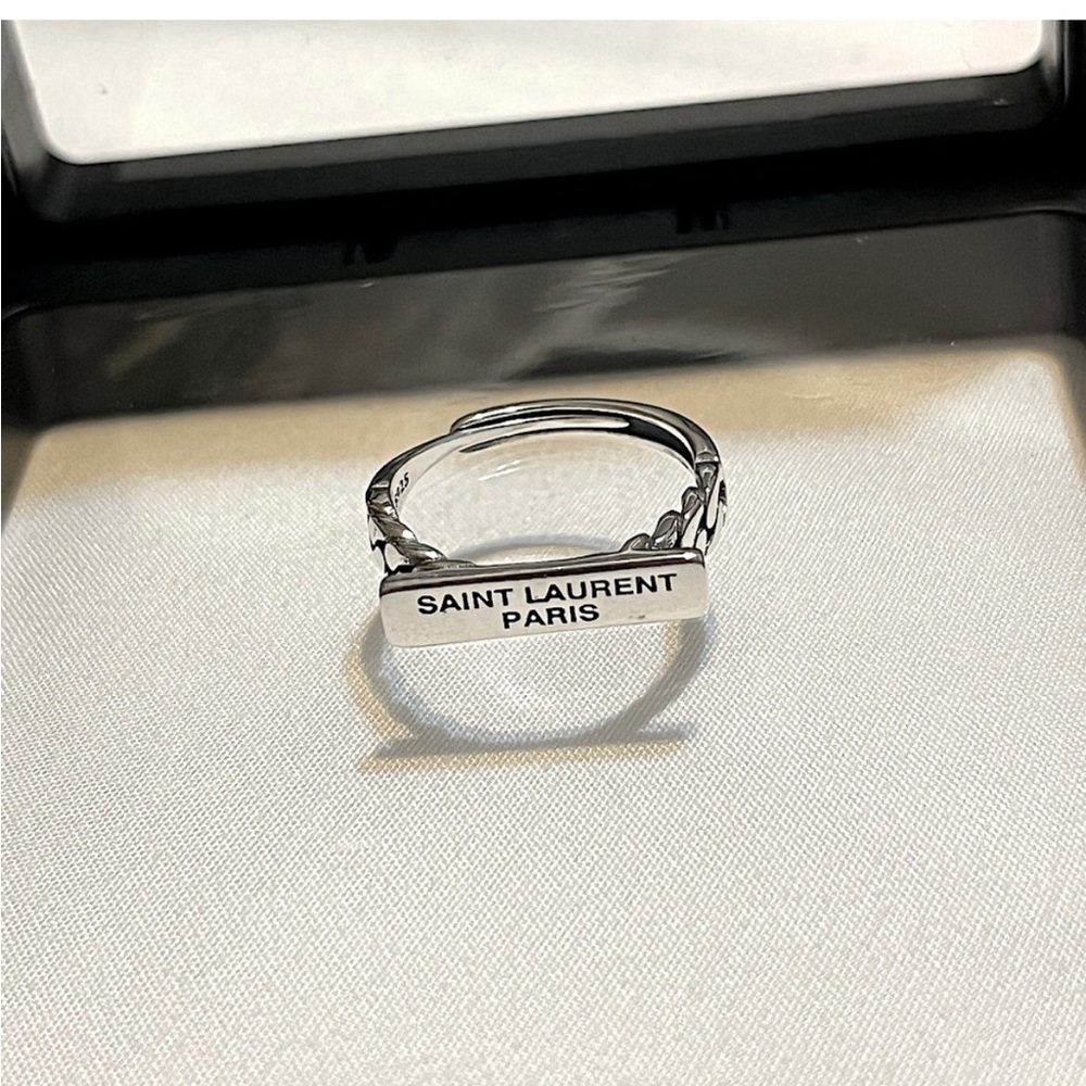 - Saint Laurent Silver Modern Split Ring